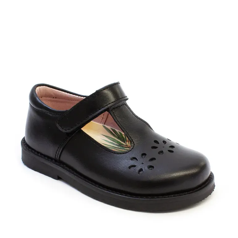 Petasil School Shoes | Clara | Black Leather