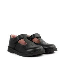 Petasil School Shoes | Clara | Black Leather