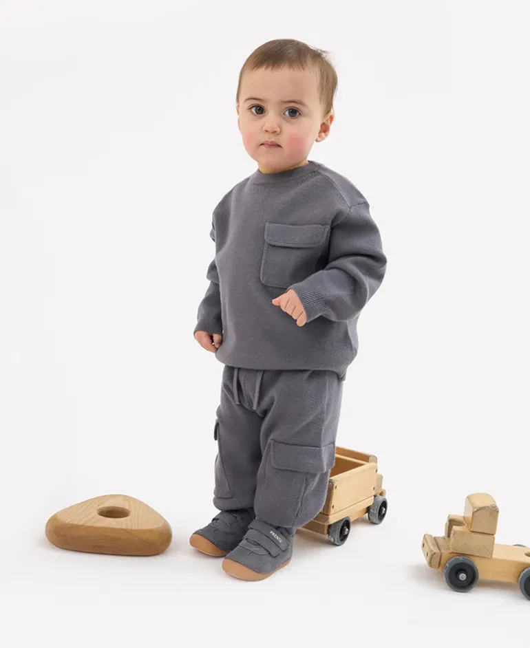Prenta First Walker Shoes | Rocket | Charcoal Suede