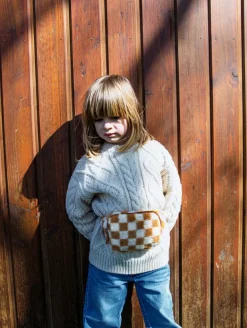 Rockahula Kids Bags | Toffee Check Furry Bum Bag