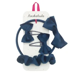 Rockahula Kids Hair Set | Velvet Bow School Set | Navy