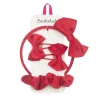 Rockahula Kids Hair Set | Velvet Bow School Set | Red