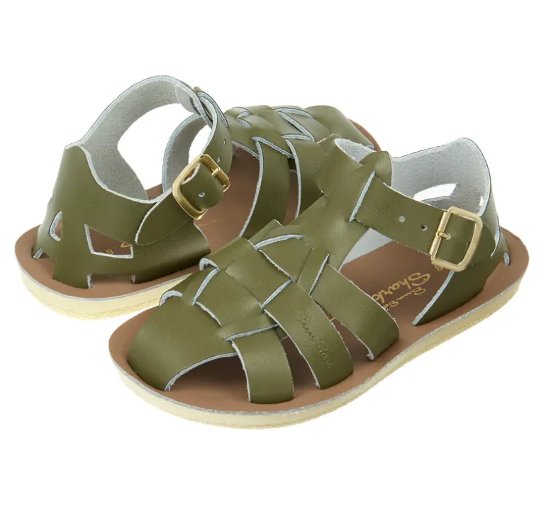 Salt-Water Sun-San | Kids Fisherman Sandals | Olive