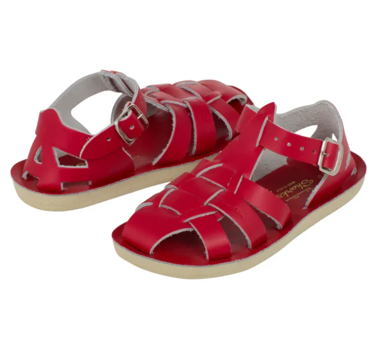 Salt-Water Sun-San | Kids Fisherman Sandals | Red