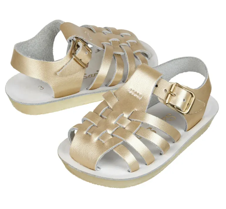 Salt-Water Sun-San | Kids Sailor Sandals | Gold