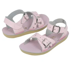Salt-Water Sun-San | Kids Sweetheart Sandals | Shiny Pink