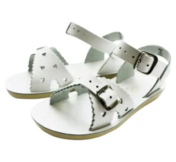 Salt-Water Sun-San | Kids Sweetheart Sandals | White