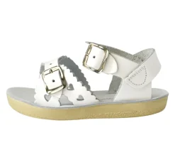 Salt-Water Sun-San | Kids Sweetheart Sandals | White