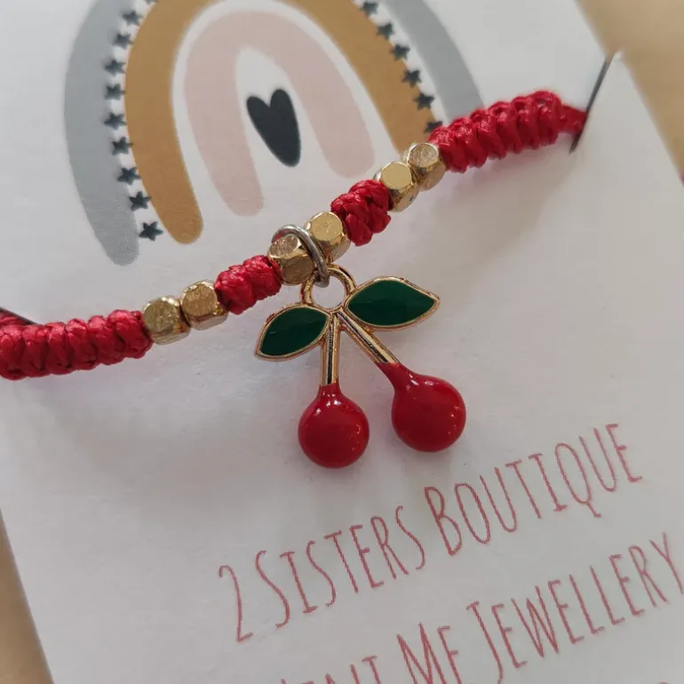 2 Sisters Boutique | Kids Jewellery | Cherry Bracelet