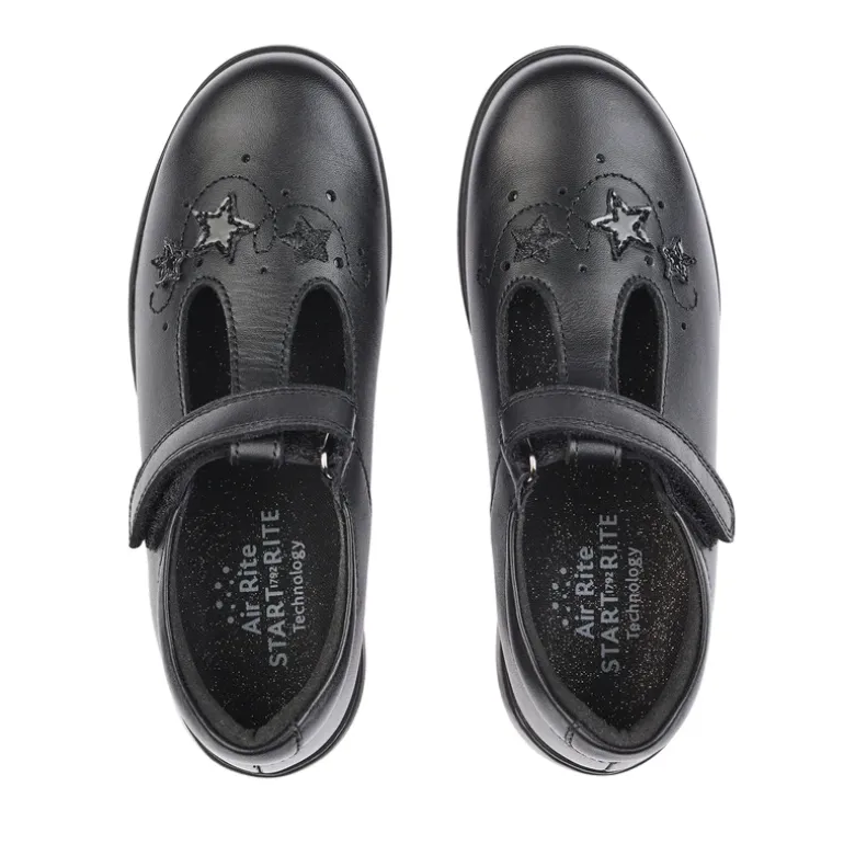 Start-Rite School Shoes | T-Bar Star Jump | Black Leather
