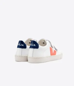 Veja Kids Trainers | Esplar Velcro | Orange Fluo Cobalt