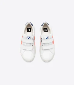 Veja Kids Trainers | Esplar Velcro | Orange Fluo Cobalt