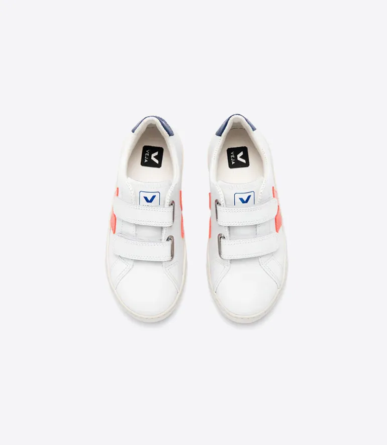 Veja Kids Trainers | Esplar Velcro | Orange Fluo Cobalt