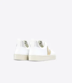 Veja Kids Trainers | V-10 CWL Lace | White Platine Silver