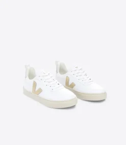 Veja Kids Trainers | V-10 CWL Lace | White Platine Silver