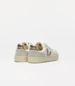 Veja Kids Trainers | V-10 Lace | White Platine Natural